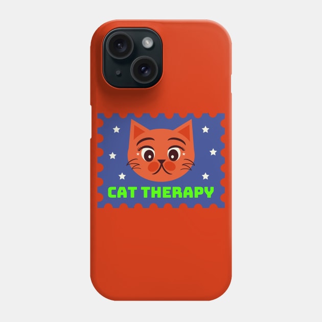 Cat Therapy Postal Stamp Phone Case by aaalou