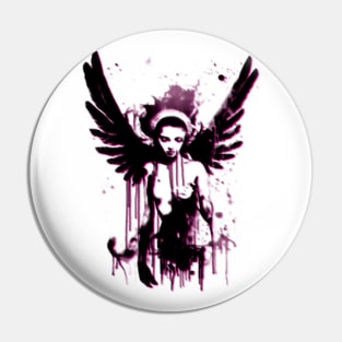 Halfone Angel graffiti Pin