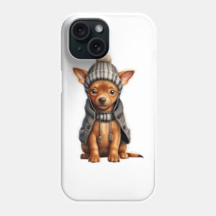 Winter Miniature Pinscher Dog Phone Case