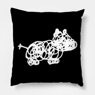 Hippo Scribble Pillow