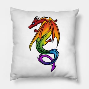 Rainbow LGBT Pride Dragon Pillow