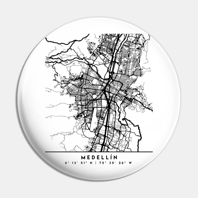 MEDELLIN COLOMBIA BLACK CITY STREET MAP ART Pin by deificusArt