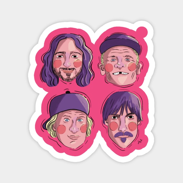 Red Hot Chilies Peppers Magnet by juf.illustration@gmail.com