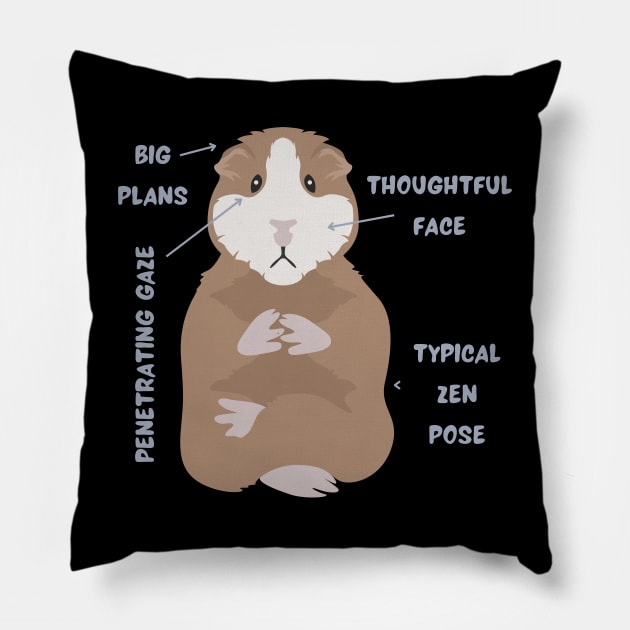 Anatomy Of A Guinea Pig With Funny Labels Pillow by CentipedeWorks