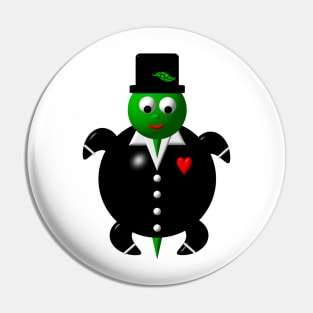 Cute Turtle Wearing a Tuxedo Pin