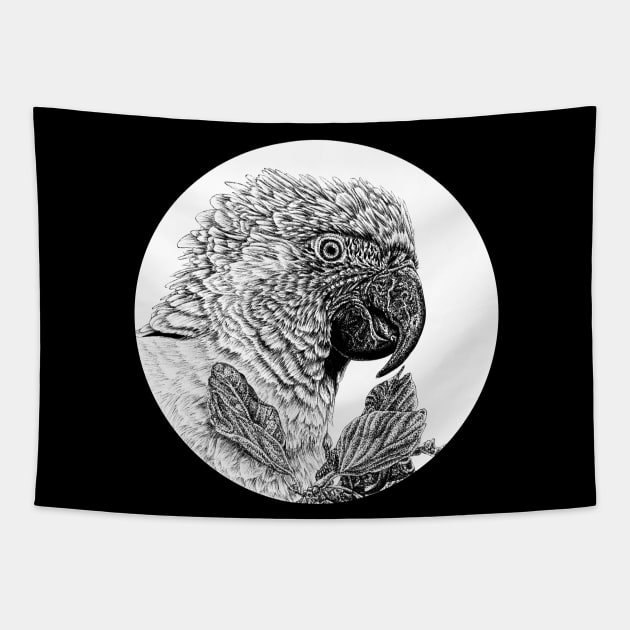 Blue-throated macaw circle Tapestry by lorendowding