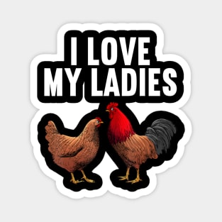 Cool Chicken Art Women Dad Rooster Chicken Farmer Magnet