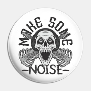 Skull With Headphone Noise Pin