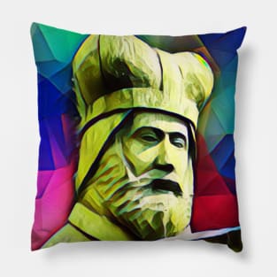 Geoffrey of Monmouth Colourful Portrait | Geoffrey of Monmouth Artwork 7 Pillow