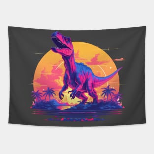 Dino on the  beach Tapestry