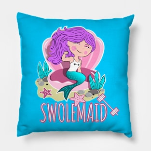 Fitness Girl Mermaid Pillow