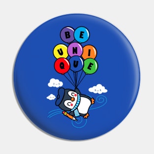 Be Unique Cute Kawaii Penguin Flying Balloon Cartoon Pin