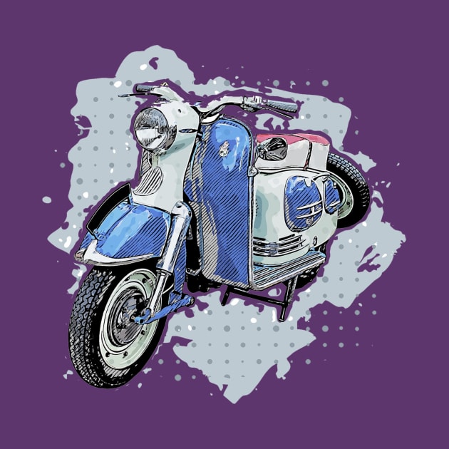 Vintage Motor Scooter by Cre8tiveSpirit