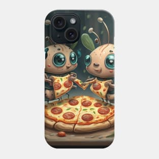 Cute and funny ladybug eating pizza gift ideas stickers tee and more Phone Case