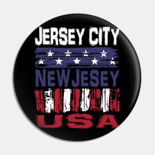 Jersey City New Jersey USA T-Shirt Pin