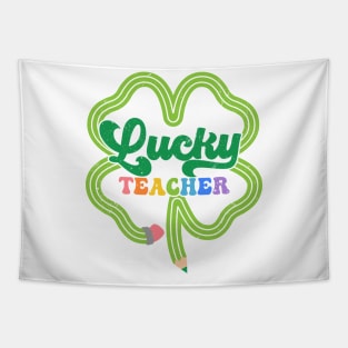 Lucky Teacher St Patricks Day Gift For Shamrock Irish Teacher Tapestry