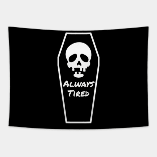 Always Tired skeleton by kaziknows Tapestry