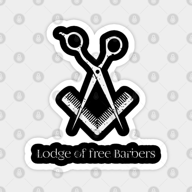 Barber's lodge white version Magnet by Swaash