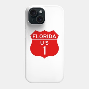 Vintage Florida US Route 1 Highway Sign Key West to Miami Phone Case