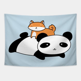 Shiba and Panda Tapestry