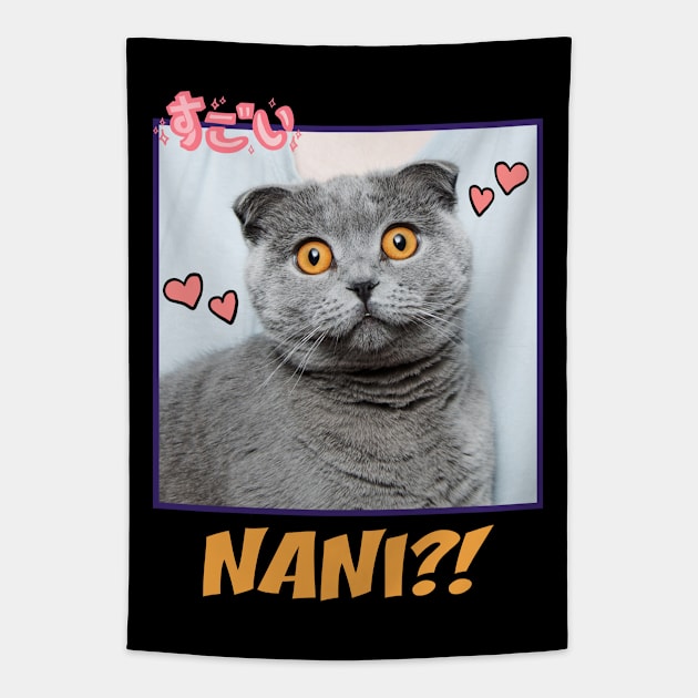 Funny Cat! Nani?! Tapestry by Johan13