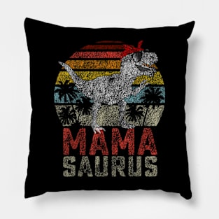 Mamasaurus T Rex Dinosaur Mama Saurus Family Matching Women Pillow