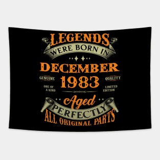 Legends Were Born In December 1983 40 Years Old 40th Birthday Gift Tapestry