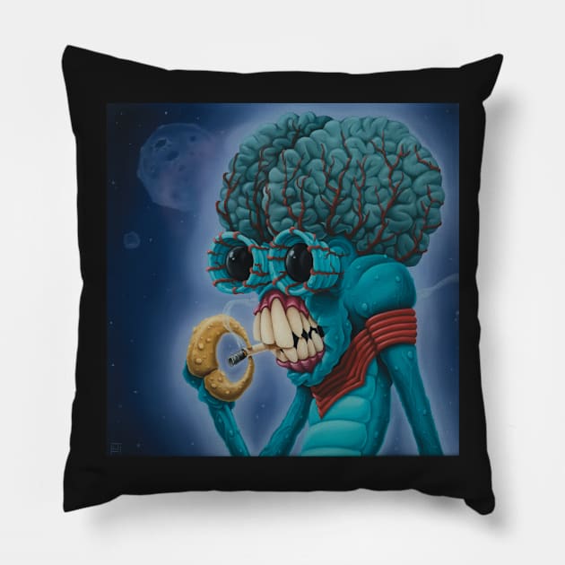 Metaluna Menace! Pillow by artwork-a-go-go