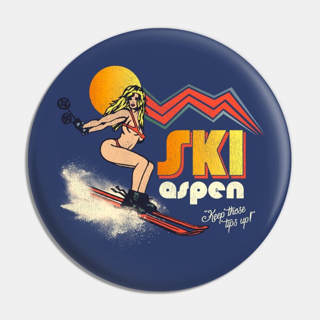 Ski Aspen 70s/80s Retro Souvenir Style Skiing Pin by darklordpug