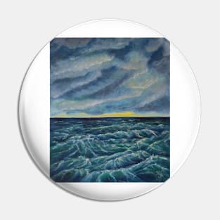 Oil Painting - Restless Sea 18" x 24" Pin