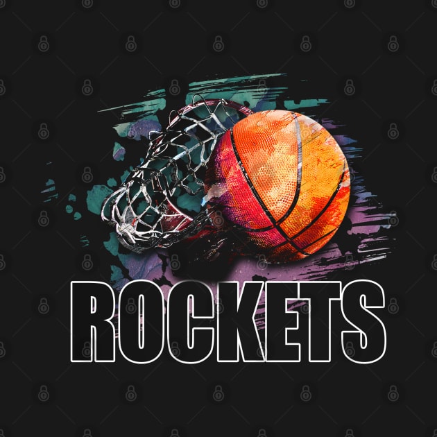 Retro Pattern Rockets Basketball Classic Style by Frozen Jack monster