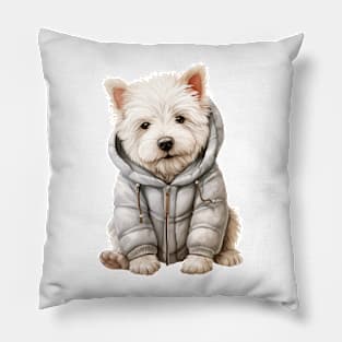 Winter West Highland White Terrier Dog Pillow