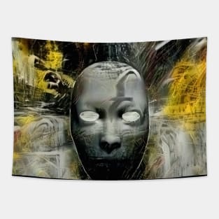 Mask with bird Tapestry