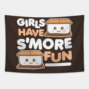 Girls Have Smore Fun Camping S'more Camper Glamping Tapestry