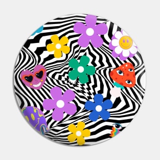 Psychedelic colorful design Pin