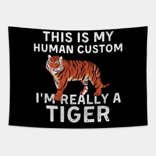 Funny Tiger Design For Kids Boys Girls Tiger Love Halloween Tapestry