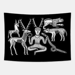 God Cernunnos and Animals from the Gundestrup Cauldron Tapestry