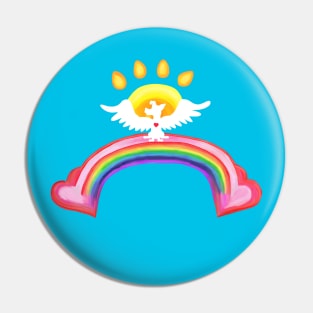 Dog Angel of the Rainbow Bridge Pin