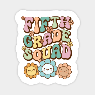 Groovy Fifth Grade Squad Back To School Cute  Flower Retro Vintage Magnet