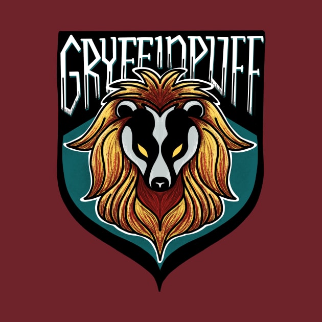 Gryffinpuff Lion Badger Combination House Crest by Thenerdlady