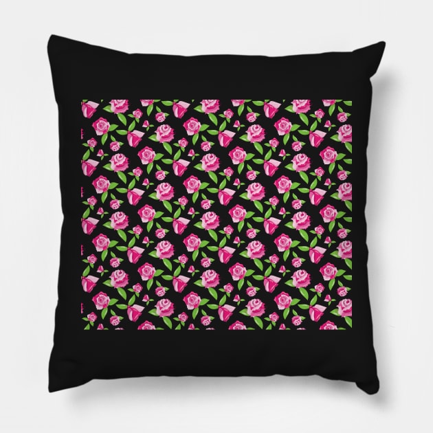 Pretty Pink Roses Pillow by CraftyCatz