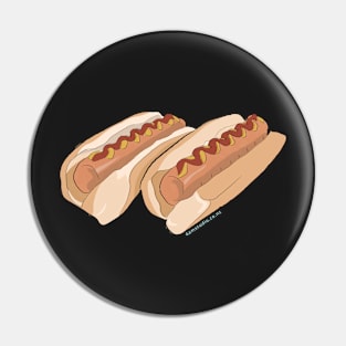 Hand Drawn Hot Dogs Pin