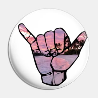 Sunset Beach Shaka Hand Pin