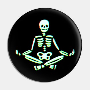 Meditating Skeleton Pin