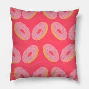 Tasty Pink Glazed Doughnuts Pillow