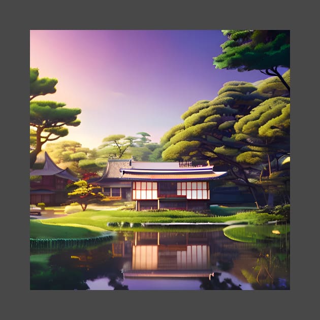 Japanese Artwork of a house by STELATOCLOTHING