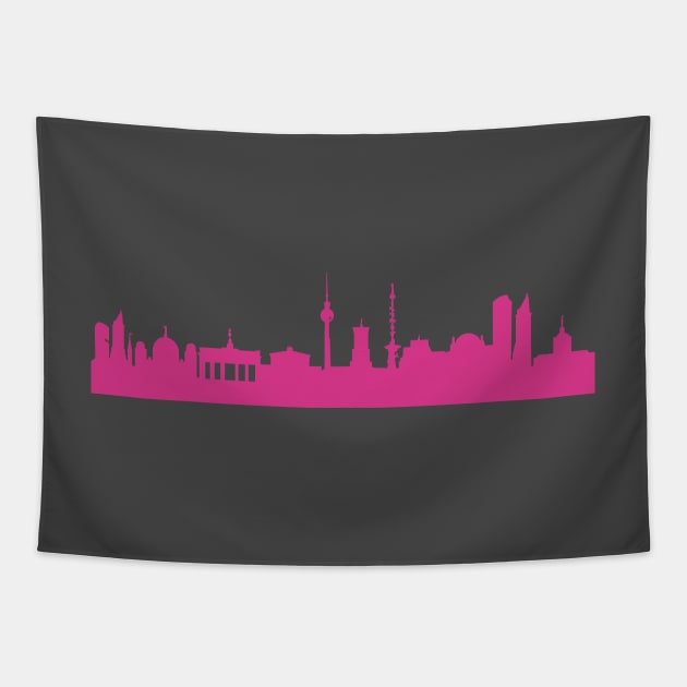 Berlin skyline pink Tapestry by 44spaces