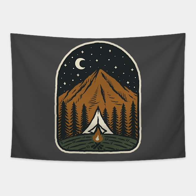 Night Camp Tapestry by WorldOfArt