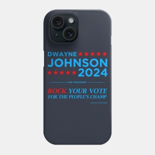 Vote The Rock 2024 President Dwayne Johnson Election (blue) Phone Case