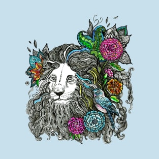 Floral Lion. T-Shirt